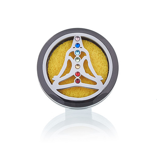 Autós Aroma Diffúzor - Pewter Yoga Chakra - 30 mm