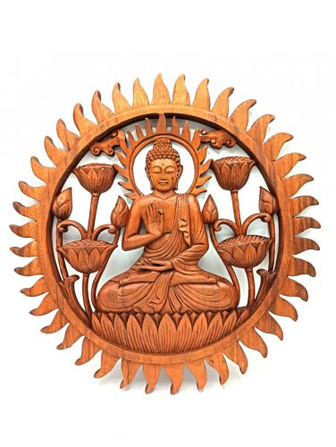 Buddha és Lótusz Panel - 40cm